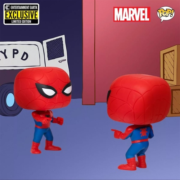 Spiderman Funko Pop Spider-man Vs. Spider-man 2 Pack Pop! Ent Earth Exlusive - Picture 8 of 9
